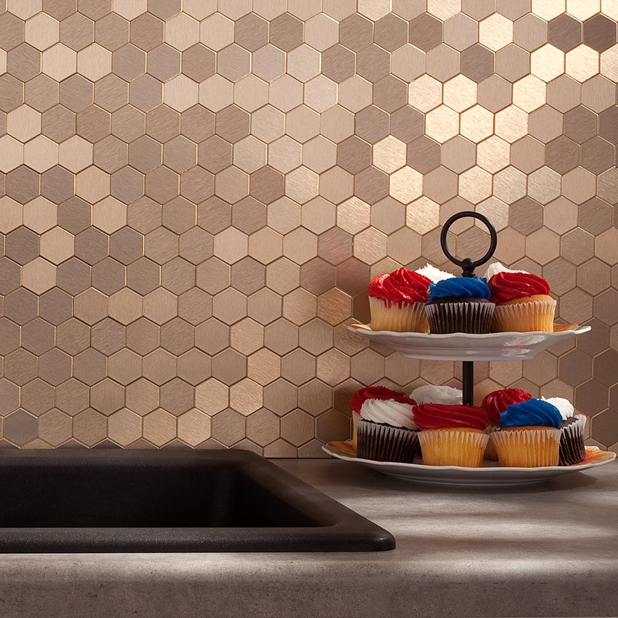 Aspect Peel And Stick Metal Backsplash Tiles