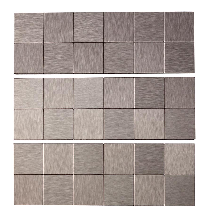Aspect Matted Square Tiles in Brushed Stainless
