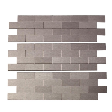 Aspect Mini Metal Subway Tiles in Brushed Stainless