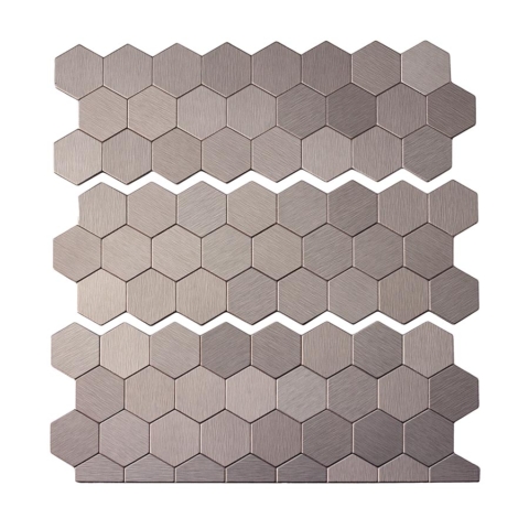 Aspect Honeycomb Matted Metal Tile in Brushed Stainless