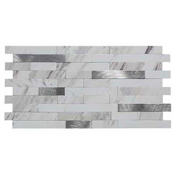 Collage Backsplash Tile in Marble Shine