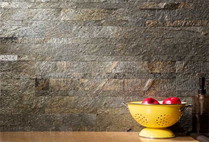 Aspect Stone Backsplash Tile in Mossy Quartz